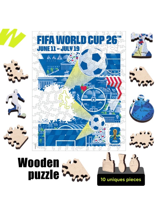 FIFA World Cup FIFA Official Licensed World Cup 2026 Host City Philadelphia Wooden Jigsaw Puzzle 200 Pieces - Image 2